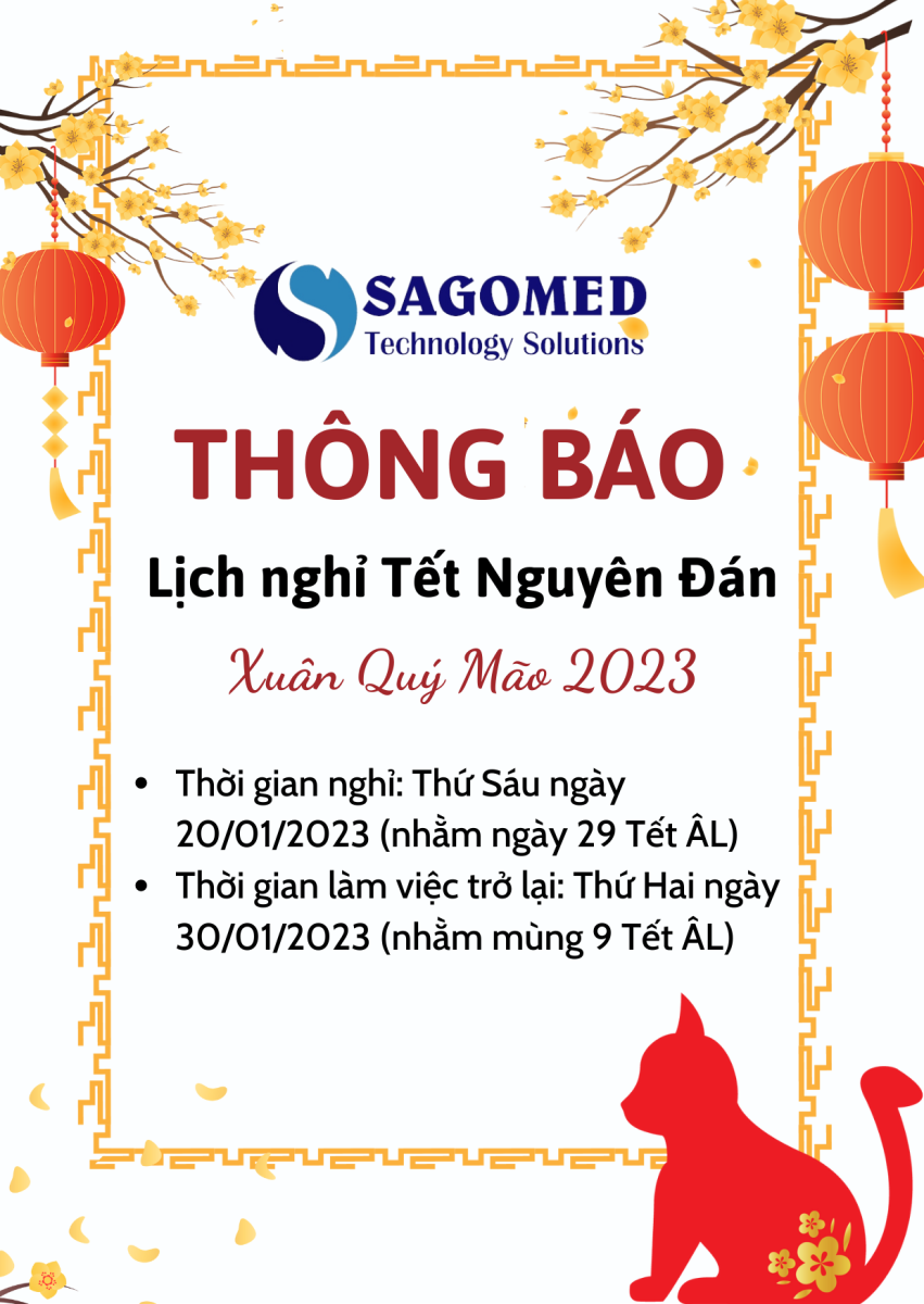 THÔNG BÁO LỊCH NGHỈ TẾT NGUYÊN ĐÁN 2023