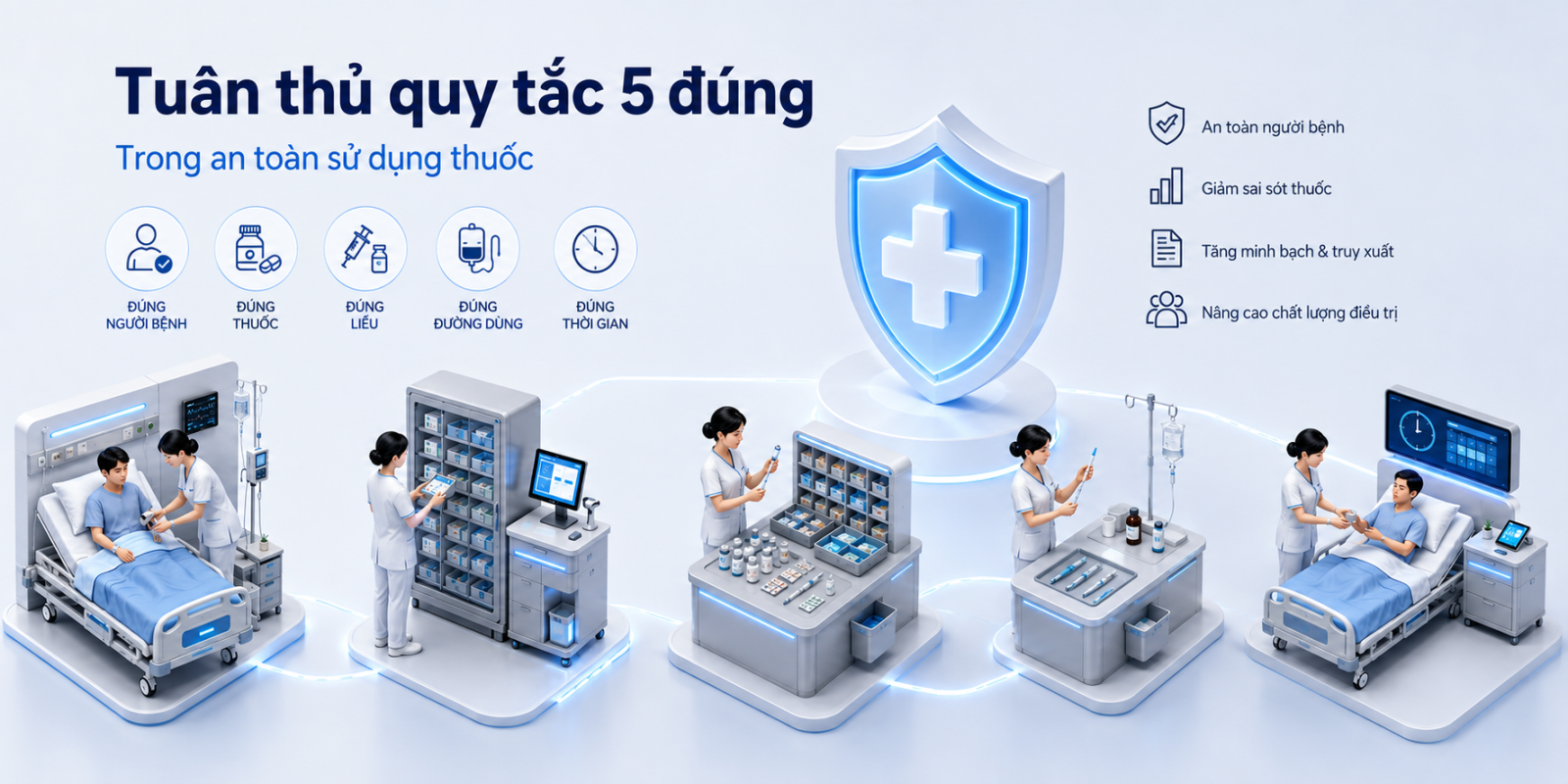 Quy tắc 5 Đúng trong y tế và an toàn trong sử dụng thuốc